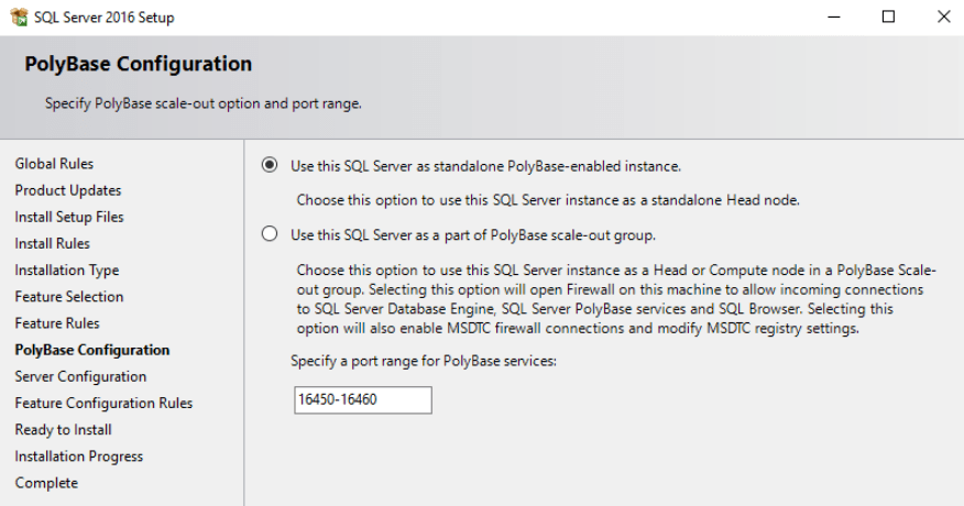 Resolving PolyBase Installation Errors in SQL Server 2016 6 "polybase5"